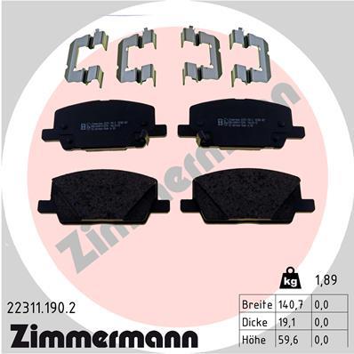 ZIMMERMANN 22311.190.2 Číslo výrobce: 22311. EAN: 4250238785699.