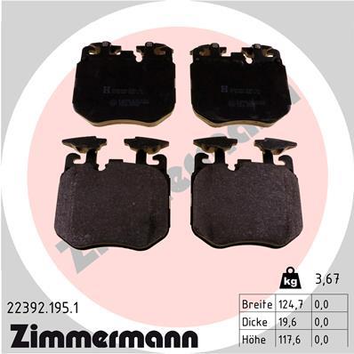 ZIMMERMANN 22392.195.1 Číslo výrobce: 22392. EAN: 4250238780632.