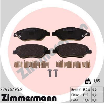ZIMMERMANN 22476.195.2 Číslo výrobce: 22476. EAN: 4250238780410.