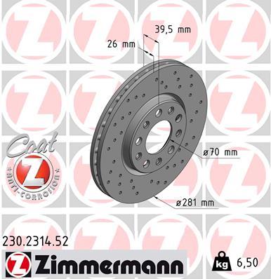 ZIMMERMANN 230.2314.52 EAN: 4250238765479.