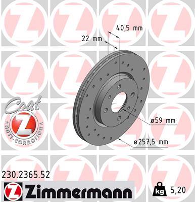 ZIMMERMANN 230.2365.52 EAN: 4250238750710.