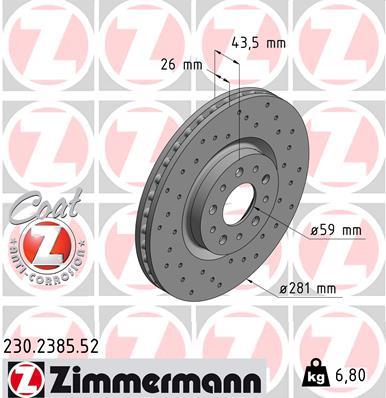 ZIMMERMANN 230.2385.52 EAN: 4250238775850.