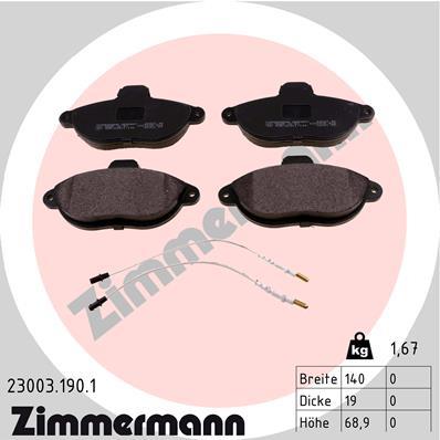 ZIMMERMANN 23003.190.1 Číslo výrobce: 23003. EAN: 4250238736745.