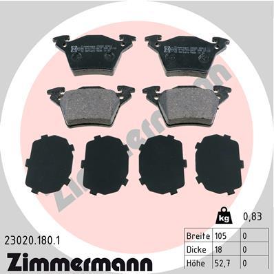 ZIMMERMANN 23020.180.1 Číslo výrobce: 23020. EAN: 4250238736776.