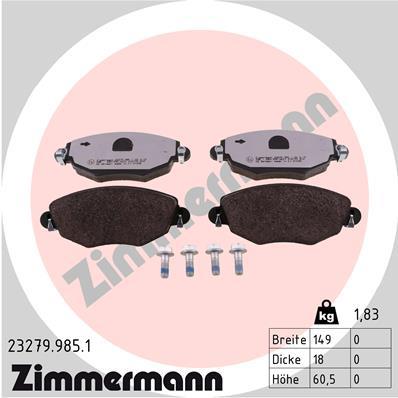 ZIMMERMANN 23279.985.1 Číslo výrobce: 23279. EAN: 4250238778844.
