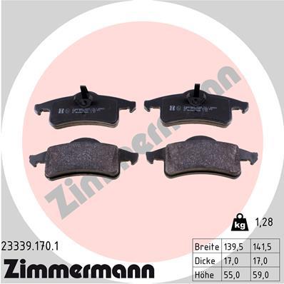 ZIMMERMANN 23339.170.1 Číslo výrobce: 23338. EAN: 4250238737964.