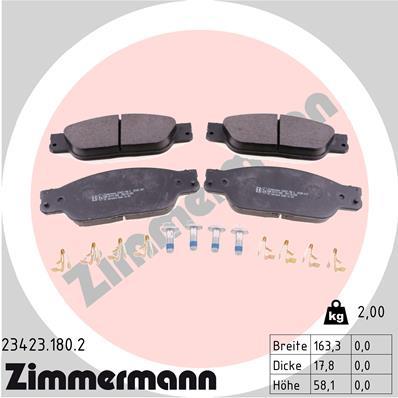 ZIMMERMANN 23423.180.2 Číslo výrobce: 23423. EAN: 4250238765738.