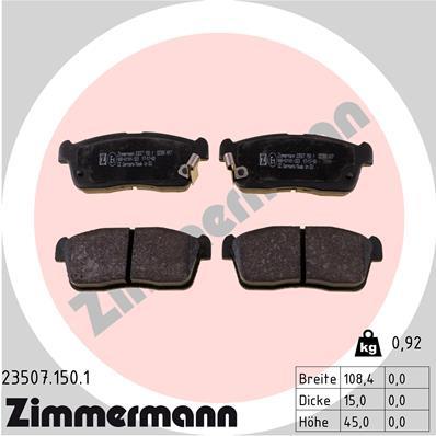 ZIMMERMANN 23507.150.1 Číslo výrobce: 23507. EAN: 4250238738527.