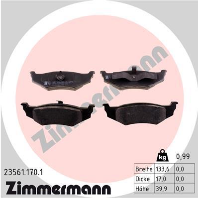 ZIMMERMANN 23561.170.1 Číslo výrobce: 23561. EAN: 4250238738756.