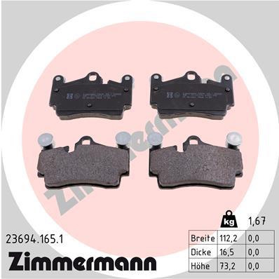 ZIMMERMANN 23694.165.1 Číslo výrobce: 23694. EAN: 4250238739210.