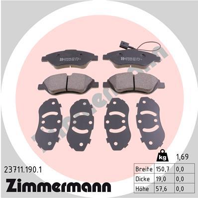 ZIMMERMANN 23711.190.1 Číslo výrobce: 23711. EAN: 4250238739265.