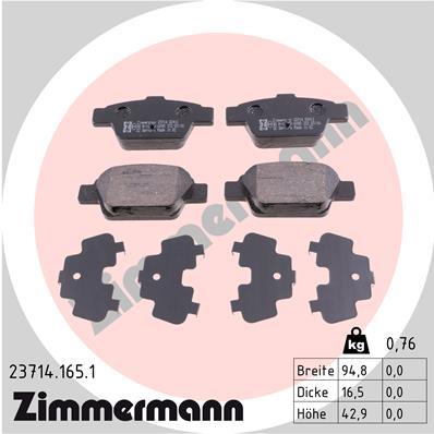 ZIMMERMANN 23714.165.1 Číslo výrobce: 23714. EAN: 4250238739272.