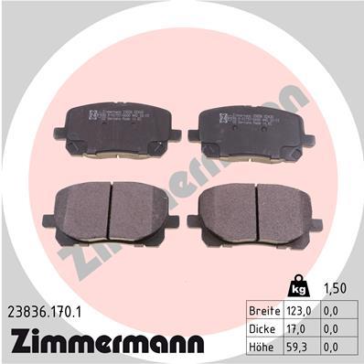 ZIMMERMANN 23836.170.1 Číslo výrobce: 23836. EAN: 4250238739722.