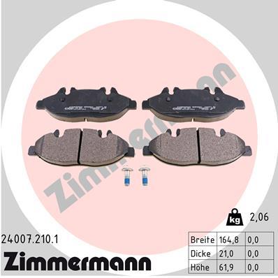 ZIMMERMANN 24007.210.1 Číslo výrobce: 24007. EAN: 4250238740155.