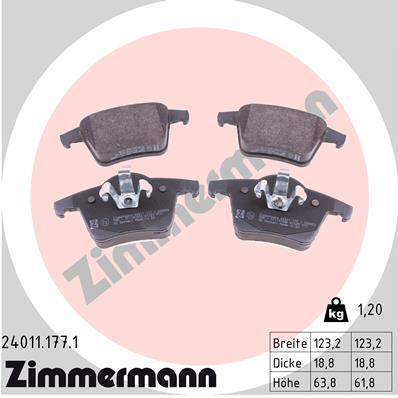 ZIMMERMANN 24011.177.1 Číslo výrobce: 24011. EAN: 4250238765554.