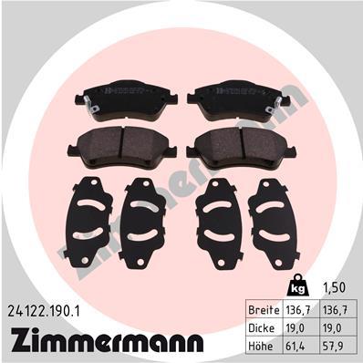 ZIMMERMANN 24122.190.1 Číslo výrobce: 24121. EAN: 4250238758211.