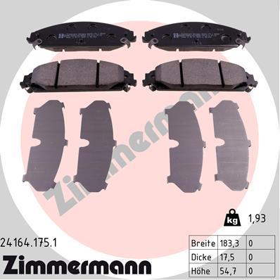 ZIMMERMANN 24164.175.1 Číslo výrobce: 24164. EAN: 4250238764496.