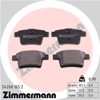 ZIMMERMANN 24260.165.2 Číslo výrobce: 24260. EAN: 4250238758266.