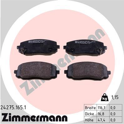 ZIMMERMANN 24275.165.1 Číslo výrobce: 24275. EAN: 4250238740520.