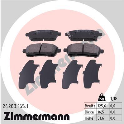 ZIMMERMANN 24283.165.1 Číslo výrobce: 24283. EAN: 4250238746669.