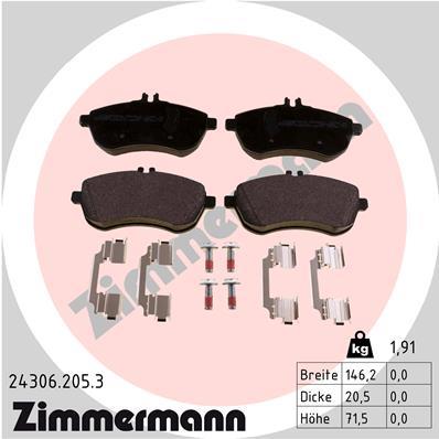ZIMMERMANN 24306.205.3 Číslo výrobce: 24306. EAN: 4250238757702.