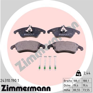 ZIMMERMANN 24310.190.1 Číslo výrobce: 24310. EAN: 4250238746676.