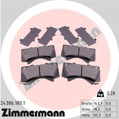 ZIMMERMANN 24386.180.1 Číslo výrobce: 24386. EAN: 4250238765400.