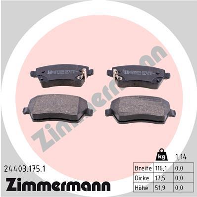 ZIMMERMANN 24403.175.1 Číslo výrobce: 24403. EAN: 4250238761396.
