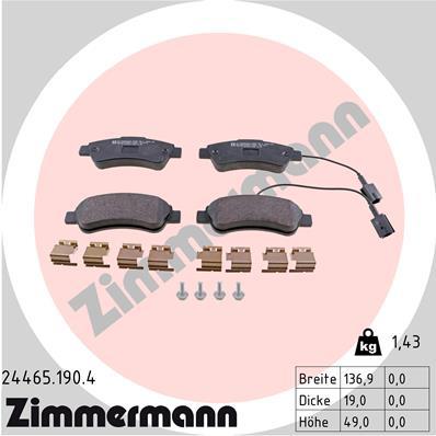 ZIMMERMANN 24465.190.4 Číslo výrobce: 24465. EAN: 4250238767152.
