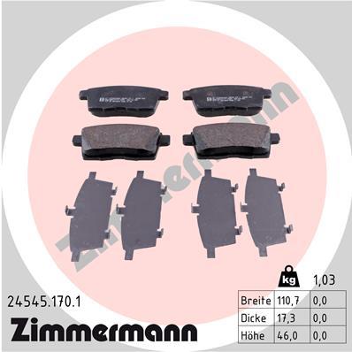 ZIMMERMANN 24545.170.1 Číslo výrobce: 24545. EAN: 4250238759683.