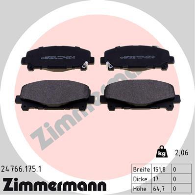 ZIMMERMANN 24766.175.1 Číslo výrobce: 24766. EAN: 4250238776185.