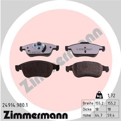 ZIMMERMANN 24914.980.1 Číslo výrobce: 24538. EAN: 4250238779506.