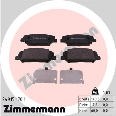 ZIMMERMANN 24915.170.1 Číslo výrobce: 24915. EAN: 4250238763260.