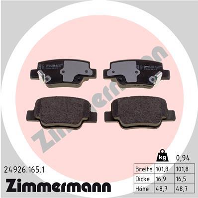 ZIMMERMANN 24926.165.1 Číslo výrobce: 24926. EAN: 4250238761303.