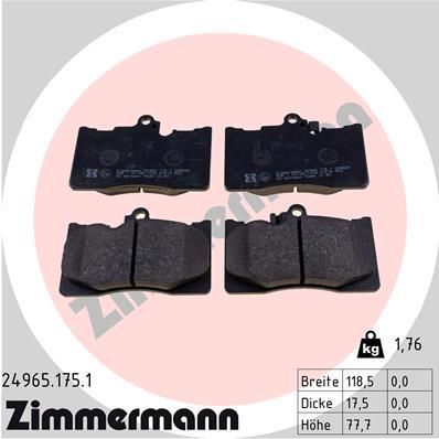 ZIMMERMANN 24965.175.1 Číslo výrobce: 24965. EAN: 4250238768241.