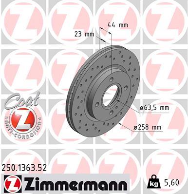 ZIMMERMANN 250.1363.52 EAN: 4250238748182.