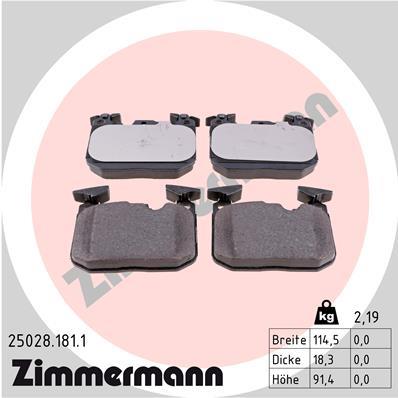 ZIMMERMANN 25028.181.1 Číslo výrobce: 25028. EAN: 4250238762270.