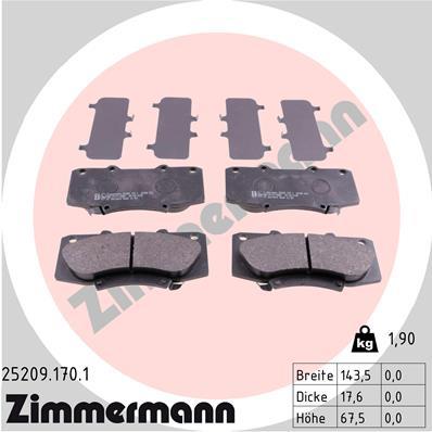 ZIMMERMANN 25209.170.1 Číslo výrobce: 25209. EAN: 4250238766179.