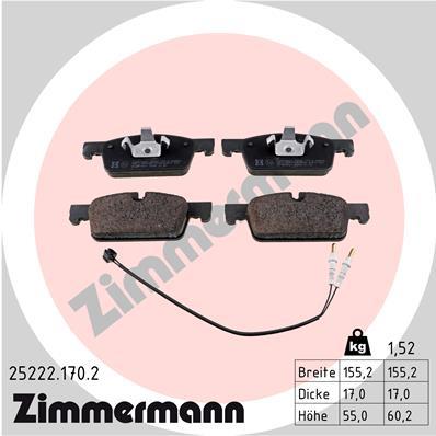 ZIMMERMANN 25222.170.2 Číslo výrobce: 25222. EAN: 4250238757733.