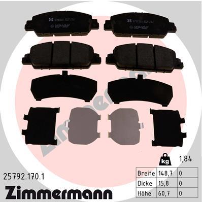 ZIMMERMANN 25792.170.1 Číslo výrobce: 25792. EAN: 4250238779902.