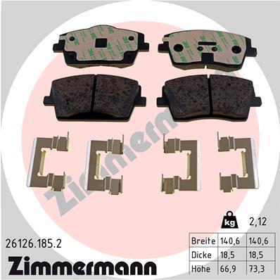 ZIMMERMANN 26126.185.2 Číslo výrobce: 26126. EAN: 4250238784708.