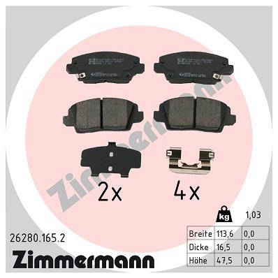 ZIMMERMANN 26280.165.2 Číslo výrobce: 26280. EAN: 4250238791577.