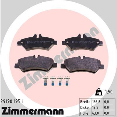 ZIMMERMANN 29190.195.1 Číslo výrobce: 29190. EAN: 4250238742197.