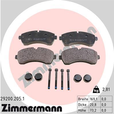 ZIMMERMANN 29200.205.1 Číslo výrobce: 29200. EAN: 4250238742210.
