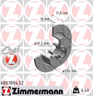 ZIMMERMANN 600.1094.52 EAN: 4250238767664.