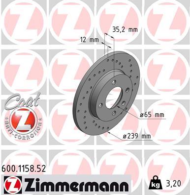 ZIMMERMANN 600.1158.52 EAN: 4250238748342.