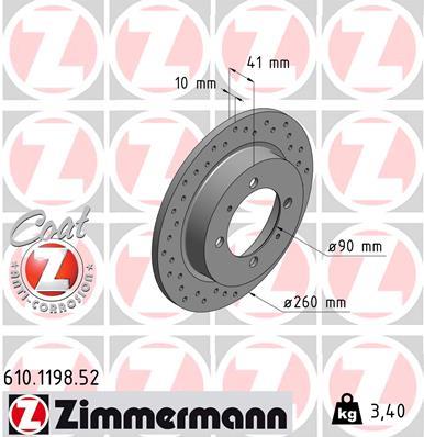 ZIMMERMANN 610.1198.52 EAN: 4250238753452.