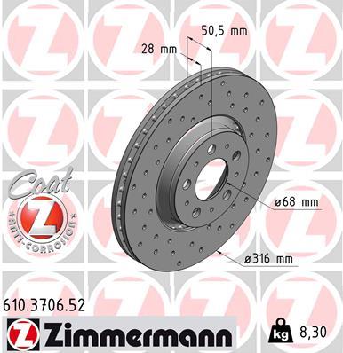 ZIMMERMANN 610.3706.52 EAN: 4250238753605.