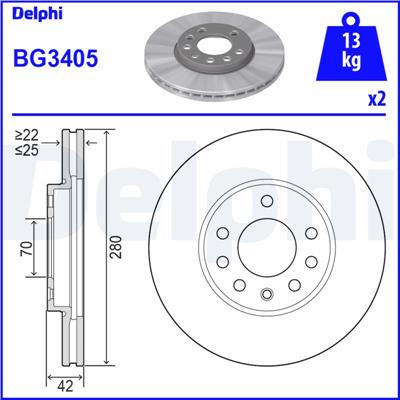 DELPHI BG3405 EAN: 5012759086506.