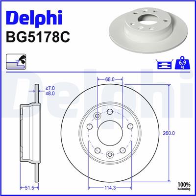 DELPHI BG5178C EAN: 5012759658116.